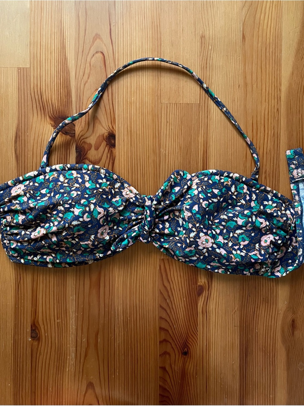 Floral Bandeau Bikini Top with Removable Strap